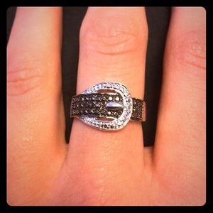 Diamond belt buckle ring